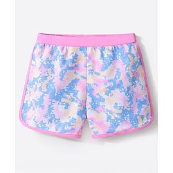 Pine Active Half Sleeves Two Piece Swimsuit with Abstract Print -  Blue