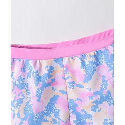 Pine Active Half Sleeves Two Piece Swimsuit with Abstract Print -  Blue