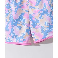 Pine Active Half Sleeves Two Piece Swimsuit with Abstract Print -  Blue