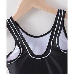 Pine Active Sleeveless Legged Swimsuit Floral Print - Black