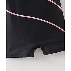 Pine Active Sleeveless Legged Swimsuit Floral Print - Black