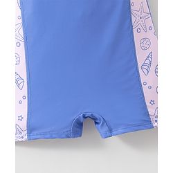 Pine Active Sleeveless Legged Swimsuit Beach Print - Blue