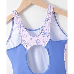 Pine Active Sleeveless Legged Swimsuit Beach Print - Blue