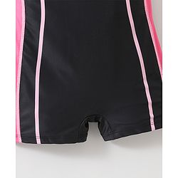 Pine Active Sleeveless Legged Swimsuit Text Print - Black