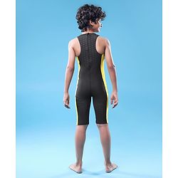 Pine Active Sleeveless Legged Swimsuit - Black & Yellow