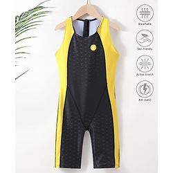 Pine Active Sleeveless Legged Swimsuit - Black & Yellow