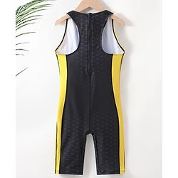 Pine Active Sleeveless Legged Swimsuit - Black & Yellow
