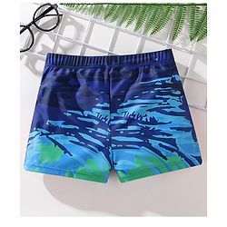 Pine Active Text Print Swimming Trunk - Blue