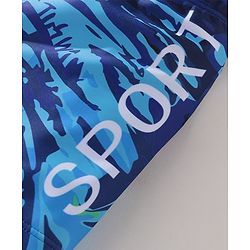 Pine Active Text Print Swimming Trunk - Blue