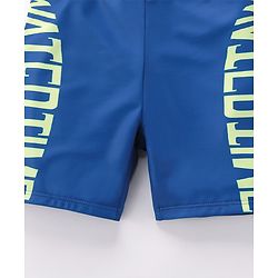 Pine Active Text Print Swimming Trunk - Blue