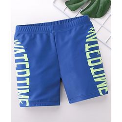 Pine Active Text Print Swimming Trunk - Blue