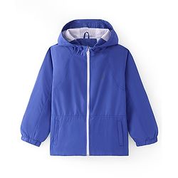 Pine Active Woven Athleisure Full Sleeves Solid Color Hooded Windbreaker Jacket - Blue