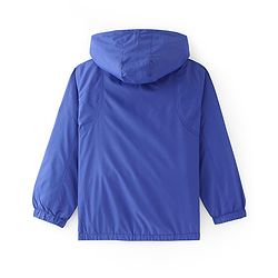 Pine Active Woven Athleisure Full Sleeves Solid Color Hooded Windbreaker Jacket - Blue