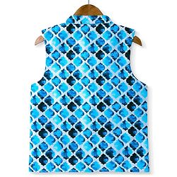 Pine Kids Woven Full Sleeves Solid Kurta Pyjama Set with Printed Jacket - Teal Blue
