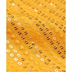 Pine Kids Woven Full Sleeves Sequinned Kurta Pyjama Set - Mustard