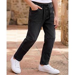 Pine Kids Full Length Denim Washed Jeans - Black