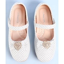 Pine Kids Ballerinas With Velcro Closure & Bow Applique - Pink