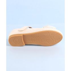 Pine Kids Ballerina with Velcro Closure  & Butterfly Applique - Beige