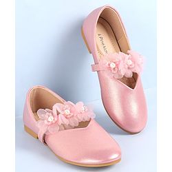 Pine Kids Slip On Ballerina with Corsage Applique -   Pink