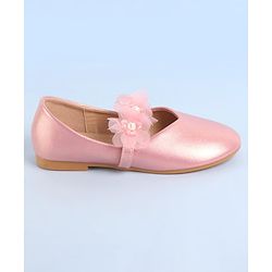 Pine Kids Slip On Ballerina with Corsage Applique -   Pink