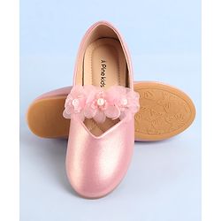 Pine Kids Slip On Ballerina with Corsage Applique -   Pink