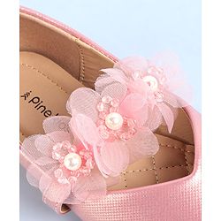 Pine Kids Slip On Ballerina with Corsage Applique -   Pink