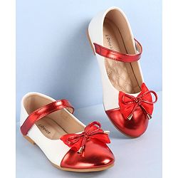 Pine Kids Velcro Closure Ballerina With Bow Applique- Red