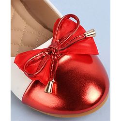 Pine Kids Velcro Closure Ballerina With Bow Applique- Red