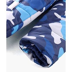 Pine Kids Full Sleeves Front Open Hoodie with Camouflage Print & Pockets - Multicolour