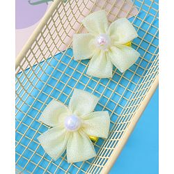 Pine Kids Hair Pins & Clips With Floral Applique Pack Of 2 - Yellow