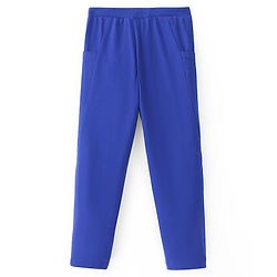 Pine Kids Knit Cotton Elastane Ankle Length Stretch Leggings with Text Print - Blue