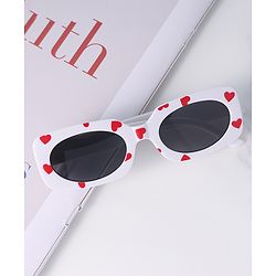 Pine Kids Sunglasses with Heart Frame Free Size - White