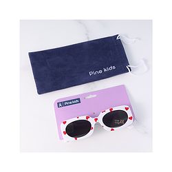 Pine Kids Sunglasses with Heart Frame Free Size - White