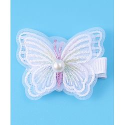Pine Kids Bow & Butterfly Clips Pearl & Embroidered Detailing Pack of 4 - Multicolor