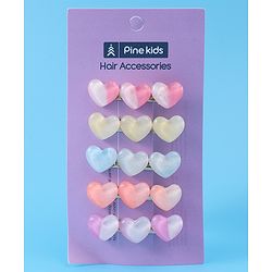 Pine Kids Free Size Heart Applique Hair Pins Pack of 5 - Multicolour