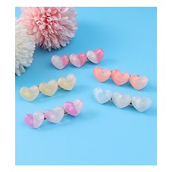 Pine Kids Free Size Heart Applique Hair Pins Pack of 5 - Multicolour