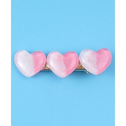 Pine Kids Free Size Heart Applique Hair Pins Pack of 5 - Multicolour