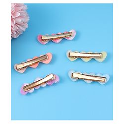 Pine Kids Free Size Heart Applique Hair Pins Pack of 5 - Multicolour