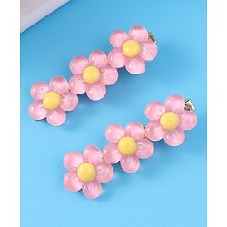 Pine Kids Floral Applique Hair Pins And Clips - Fuchsia
