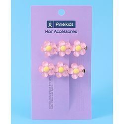 Pine Kids Floral Applique Hair Pins And Clips - Fuchsia