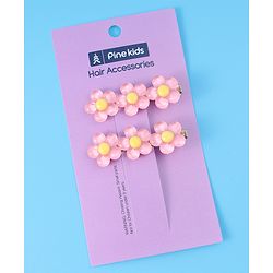 Pine Kids Floral Applique Hair Pins And Clips - Fuchsia