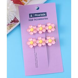 Pine Kids Floral Applique Hair Pins And Clips - Fuchsia