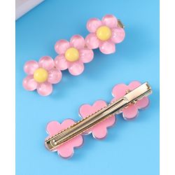 Pine Kids Floral Applique Hair Pins And Clips - Fuchsia