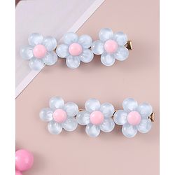 Pine Kids Floral Applique Hair Pins And Clips - Blue