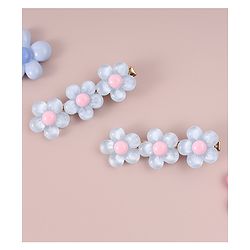 Pine Kids Floral Applique Hair Pins And Clips - Blue