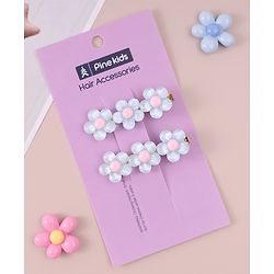 Pine Kids Floral Applique Hair Pins And Clips - Blue