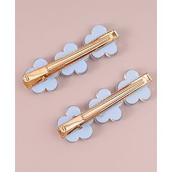Pine Kids Floral Applique Hair Pins And Clips - Blue