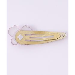 Pine Kids Snap Clips Purple with Floral & Butterfly Applique Free Size Pack of 4 - Purple