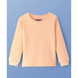 Pine Kids Full Sleeves Solid Thermal Vest - Cream Puff