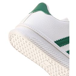 Pine Kids Sneaker with Velcro Closure With Striped Design - White & Green